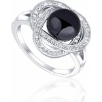 JwL Luxury Pearls Okouzlující prsten s černou perlou a zirkony JL0760 – Zboží Mobilmania