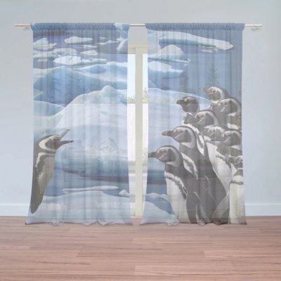 Sablio Záclony Tučňáci: 2ks 150x250cm – Hledejceny.cz