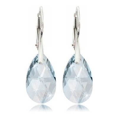 Swarovski Elements Pear krystal stříbrné visací modré slzičky kapky 31215.5 Blue Shade modrá křišťálová světlá šedo-béžová – Zbozi.Blesk.cz