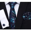 Kravata Dárková sada kravata kapesníček a manžetové knoflíčky AMS177