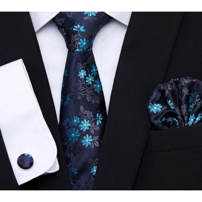 Dárková sada kravata kapesníček a manžetové knoflíčky AMS177