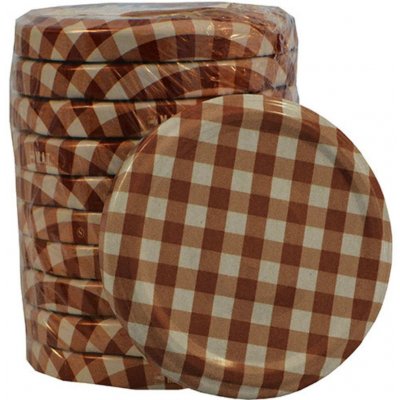 Zavařovací víčko TWIST 66, KÁRO, sada 10ks, hnědé, červené – Zboží Mobilmania