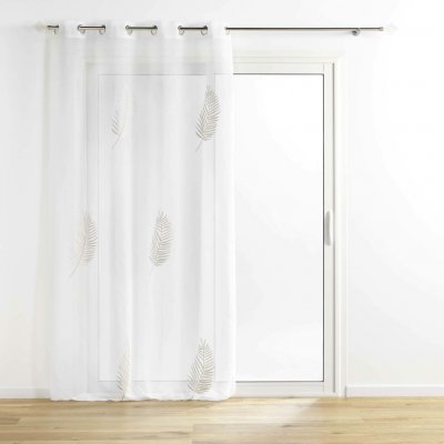 Douceur d'intérieur Moderní záclony do obývacího pokoje PALMEOR, 140 x 240 cm, zlaté listy bílá – Hledejceny.cz