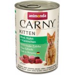 Carny Kitten hovězí kuřecí a králičí 400 g – Sleviste.cz