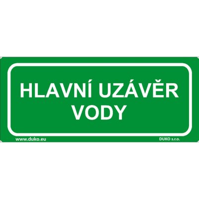 DUKO HLAVNÍ UZÁVĚR VODY Formát: 210 x 90 mm, Materiál: samolepící vinylová fólie – Hledejceny.cz