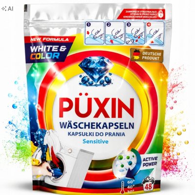 Puxin kapsle na praní Sensitive White And Color 48 PD – Hledejceny.cz