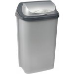 Rasmus koš odp. 50 l, stříbrný, zasouv.víko, plast – Zbozi.Blesk.cz