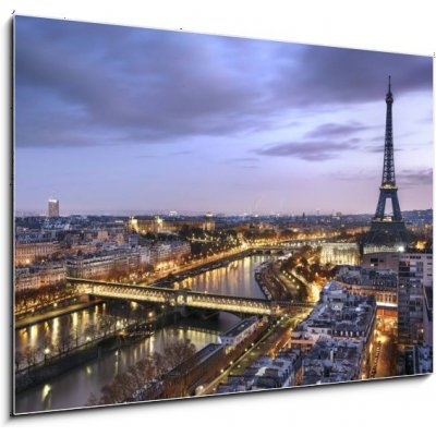 Obraz 1D - 100 x 70 cm - Panorama Panorama z Paříže s výhledem na Tour Eiffel – Zbozi.Blesk.cz