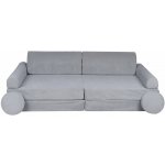 Play Sofa Rozkládací dětská pohovka Premium Slimcord Gray – Sleviste.cz