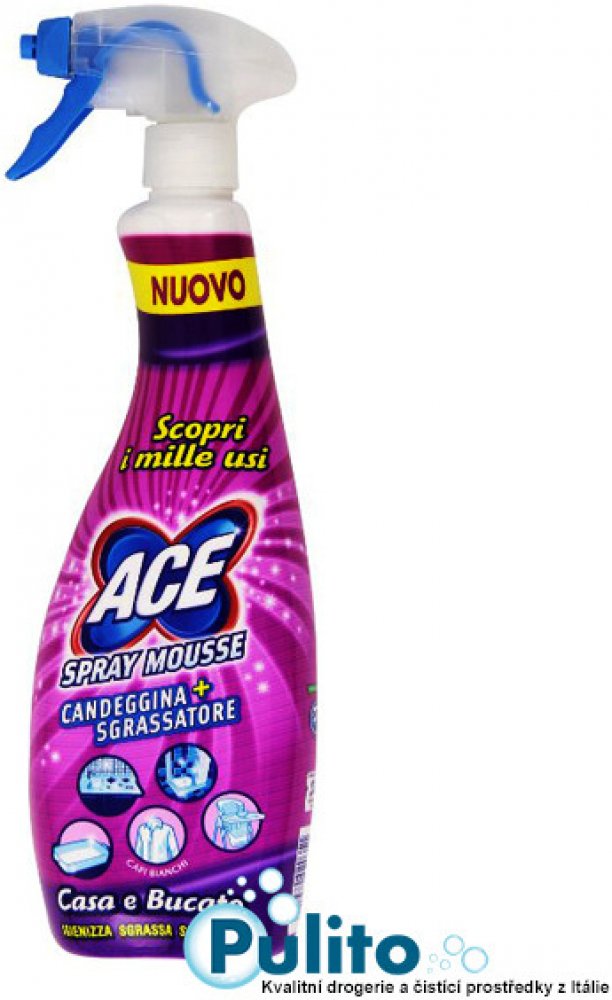 Ace Spray Mousse Candeggina 700 Ml + Ricarica 700 Ml