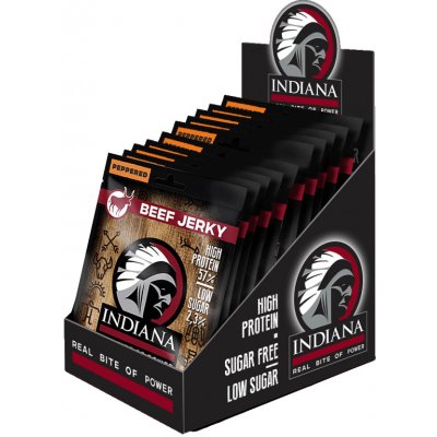 Indiana Jerky Hovězí sušené maso Peppered 10 ks 250 g – Zboží Mobilmania