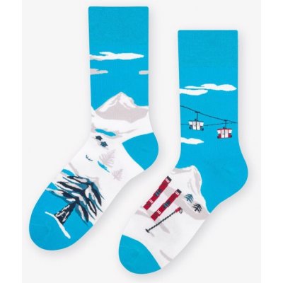 Dámské nestejné ponožky Lyžování D bílá/modrá – Zboží Mobilmania