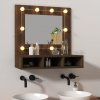 Koupelnový nábytek Nábytek XL Zrcadlová skříňka s LED hnědý dub 60 x 31,5 x 62 cm