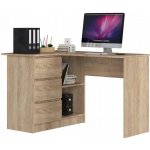 Akord Rohový psací stůl B16 LEWE 124 x 85 x 77 cm dub sonoma – Zboží Dáma