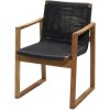 Zahradní židle a křeslo Cane-line Jídelní křeslo Endless, 56x61x82 cm, rám teak, lankový výplet dark grey