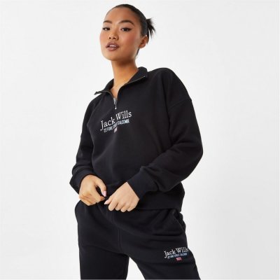 Jack Wills Relaxed Embroidered hoodie Black