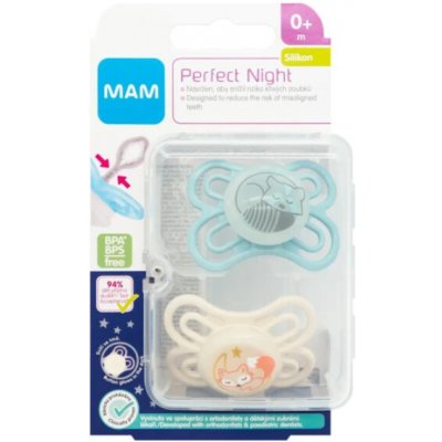 Mam šdítko Perfect Night silikon se sterilizačním boxem béžová/tyrkysová – Zboží Dáma