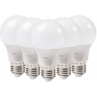 Tesla LED žárovka BULB E27, 8W, 230V, 806lm, 25 000h, 4000K denní bílá, 220st 5ks v