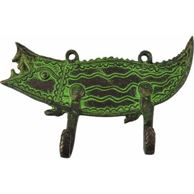 Sanu Babu krokodýl Tribal art 17 cm zelená patina – Zboží Mobilmania