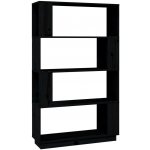 zahrada-XL Knihovna/dělicí stěna černá 80x25x132 cm masivní borovice – Zboží Dáma