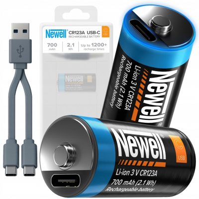 Nabíjecí Baterie Newell CR123A 123 700 mAh 2 ks USB-C Li-Ion – Hledejceny.cz