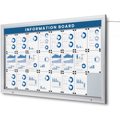 Jansen Display Venkovní vitrína typu T určená pro 24xA4, LED osvětlení, 1905 x 1167 mm – Sleviste.cz