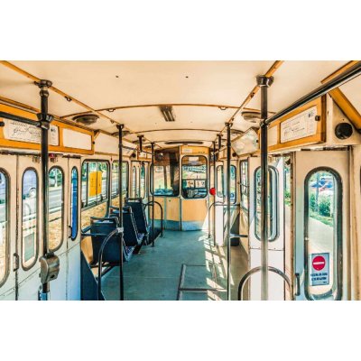 Dimex MS-5-2918 Vliesová fototapeta Interiér retro tramvaje rozměry 375 x 250 cm – Zboží Mobilmania