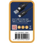 Akasa AK-CBUB65-10BK USB 3.2 Gen 2 Type-C/A na Type-C, 1m – Hledejceny.cz
