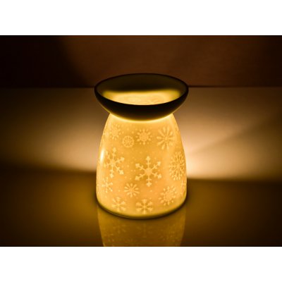 Dedra Keramická aroma lampa s embosovaným vzorem matná bílá Vločky – Zboží Mobilmania