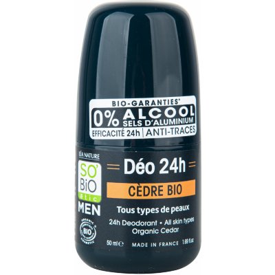SO’BiO étic BIO Deodorant přírodní 24h MEN cedr 50 ml – Hledejceny.cz