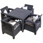 DEOKORK Zahradní ratanová sestava CORFU MINI 1+4 antracit – Zboží Dáma