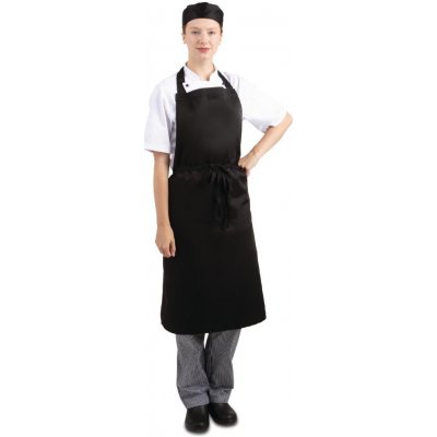 Whites Chefs Clothing náprsní zástěra polybavlna černá – Zboží Dáma