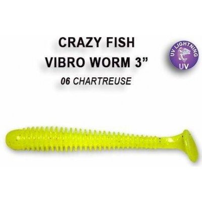 Crazy Fish Vibro worm 7,5 cm 06 Chartreuse 5 ks – Hledejceny.cz