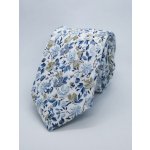 Decofashion Kravata květinová bílá modré květy – Zboží Dáma