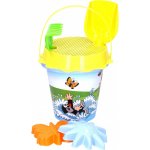 Wiky 6ks plast kbelík, lopatka, hrabičky, bábovka 2ks, sítko v síťce17x26x17cm – Zboží Dáma