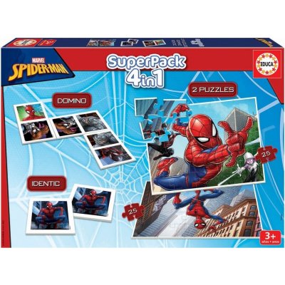 Educa Puzzle 4v1 Spiderman 2x puzzle pexeso a domino 1-39 dílků