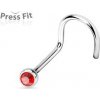 Piercing Šperky4U zahnutý piercing do nosu zirkon N1122R-020