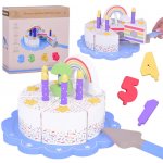 JOKO Dřevěný barevný narozeninový dort na krájení – Zboží Mobilmania