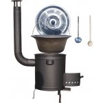 Kessel kotlík na guláš litina 22l l 1 cm žáruvzdorná kotlina 1,5 mm Plus 600 °C 45 cm poklice nerez 48 cm INOX naběračka a vařečka 50 cm PARTY – Zbozi.Blesk.cz