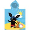 Ručník Carbotex Chlapecké plážové pončo osuška s kapucí Zajíček Bing 50 x 115 cm