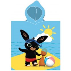 Carbotex Chlapecké plážové pončo osuška s kapucí Zajíček Bing 50 x 115 cm