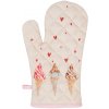 Chňapka Béžová bavlněná dětská chňapka - rukavice se zmrzlinou Frosty And Sweet - 12*21 cm
