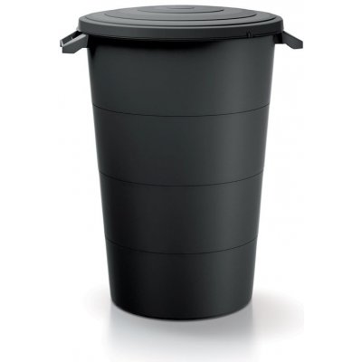 Prosperplast Plastová nádoba s úchyty SMOOTH recyklovaně černá 160l
