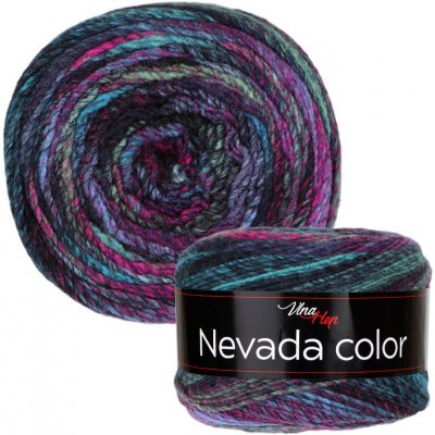 Vlna-hep Příze Nevada color - akryl Nevada color: Melír 6302 - černá, růžová, tyrkys – Zboží Mobilmania