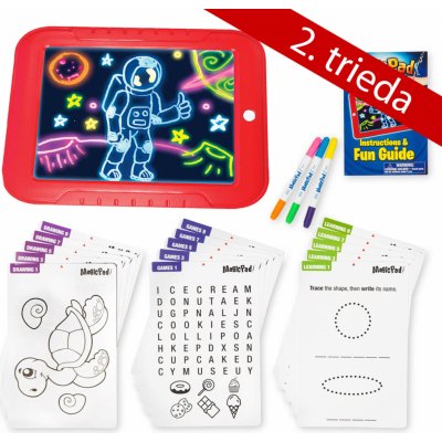 Magic Pad No.8131 Magická LED tabule na kreslení svítící LED deska 25,5 x 19 cm červená – Zboží Mobilmania