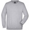 Pánský rolák James&Nicholson pánský svetr přes hlavu JN040 grey heather