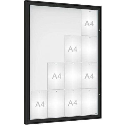 PROCITY Venkovní vitrína Classique, 16 x A4, sklo, černá | Zboží Auto