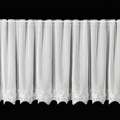Českomoravská textilní voálová vitrážová záclona V223 vyšívané květy, bílá,  výška 45cm (v metráži) od 189 Kč - Heureka.cz