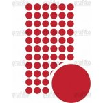 Grafiko | Samolepící kolečka - ČERVENÁ - aršík 60ks ø 10 mm – Hledejceny.cz