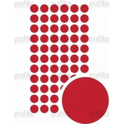 Grafiko | Samolepící kolečka - ČERVENÁ - aršík 60ks ø 10 mm – Hledejceny.cz